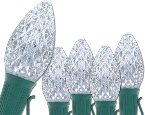 Vista 10 de Wintergreen Lighting C7 OptiCore Luces de Navidad Multicolor Comerciales - Cadena de luces LED de Navidad, luces navideñas al aire libre; cable Verde