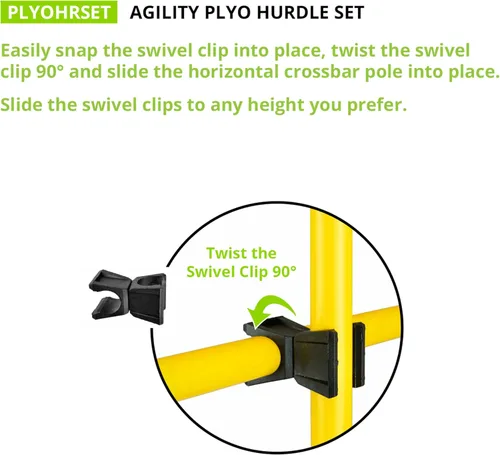 Vista 6 de Champion Sports Agility Training Pole & Hurdle Sets – Speed, Footwork & Coordination Drills, Indoor/Outdoor PVC Poles