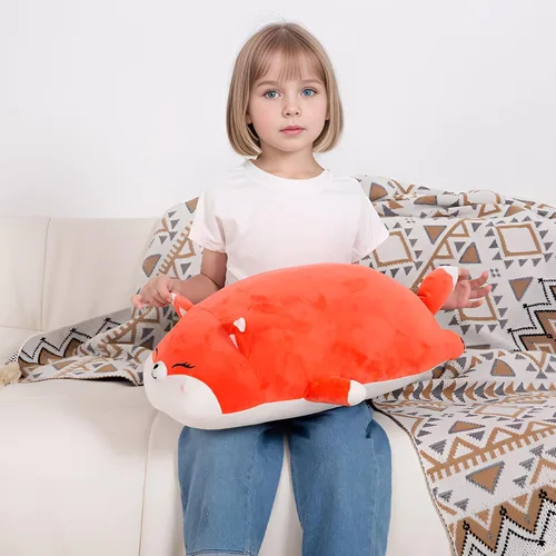 Vista 6 de FFxiong Peluche de zorro grande de 22 pulgadas, bonita almohada suave para el cuerpo, regalo para niños, niñas, niños, San Valentín, cumpleaños