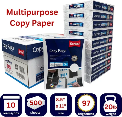 Vista 2 de Papel para impresora multiusos, 8.5 x 11 pulgadas, 20 libras (blanco, 1 paleta), papel multiusos, tamaño carta, papel para copiar, documentos