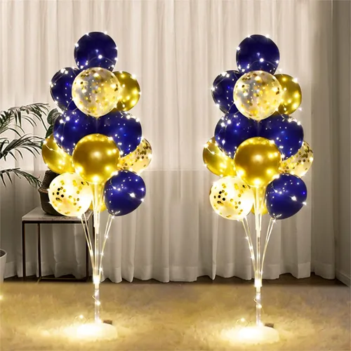 Vista 7 de Cicicooie - Juego de 2 soportes para globos para decoración de fiesta Negro