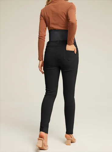 Vista 3 de Maacie Pantalones de trabajo de maternidad, pantalones de vestir casuales de negocios con bolsillos de alta elasticidad