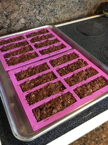 Vista 7 de Molde de silicona rectangular grande, 2 unidades de barra de granola de 8 cavidades, moldes de barra de cereales para hornear para barra energética