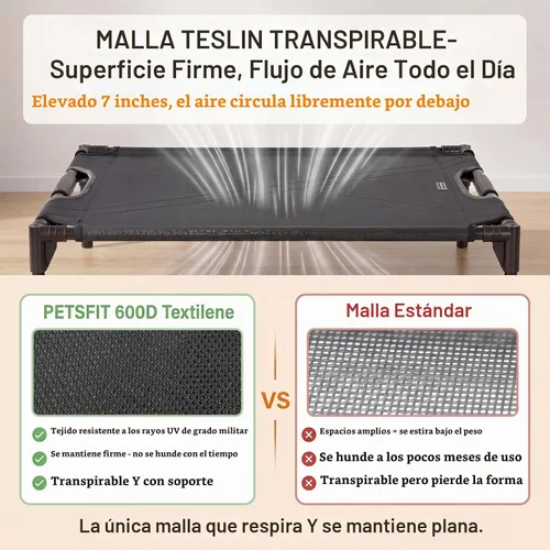 Vista 5 de Petsfit Cama elevada de 42 pulgadas para perros grandes, cuna