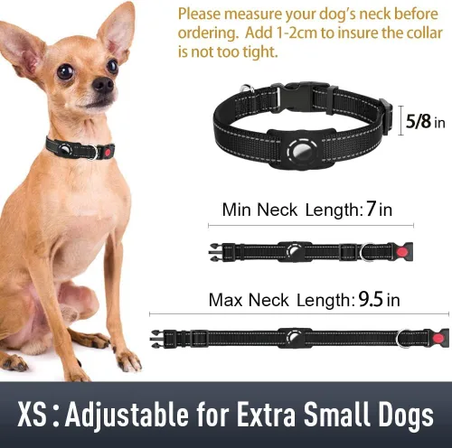 Vista 6 de Collar reflectante para perros pequeños con soporte de silicona