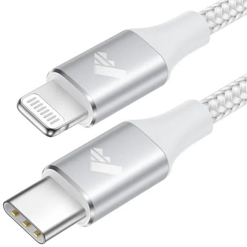 Vista 8 de Cable USB C a Lightning [certificado Apple MFi] Paquete de 2 cables de carga rápida para iPhone de 1 pie, cable de carga tipo C compatible