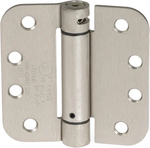 Vista 7 de Ilyapa Bisagras de puerta de cierre automático, paquete de 2, bisagra de resorte de mortaja de bronce aceitado, 4 x 4 pulgadas para puertas