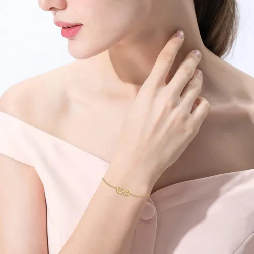 Vista 2 de Pulsera de oro de 14 quilates, abalorios de perlas, regalos de joyería para mujeres y niñas