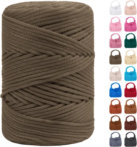 Vista 37 de Cordón de macramé de poliéster de 1/8 pulgadas x 169 metros, cordón de macramé trenzado de polipropileno, hilo de poliéster para tejer bolsos