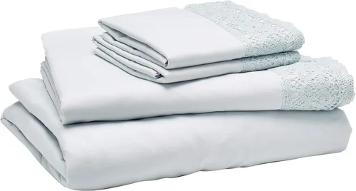 Vista 25 de Modern Threads - Sábanas de encaje de crochet de microfibra suave, sábanas de microfibra de lujo, incluye sábana encimera, sábana bajera con Beige