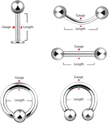 Vista 6 de BodyJ4You 120PC Body Piercing Jewelry - Ear Tragus Cartilage Daith Nose Septum Lip Belly Button - 14G 16G 18G 20G RANDOM Mix - Horseshoes Rings