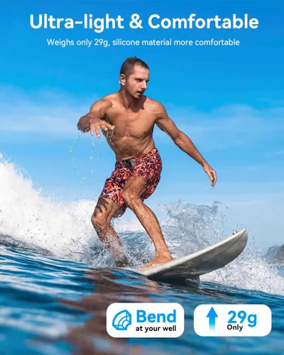 Vista 3 de MONODEAL Auriculares de conducción ósea, auriculares de natación, IP68 impermeables Bluetooth 5.4, memoria MP3 de 32 GB integrada, auriculares