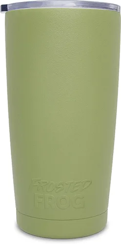 Vista 7 de Frosted Frog Vaso negro de 20 onzas con aislamiento al vacío con popote de acero inoxidable