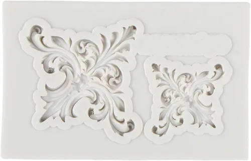 Vista 8 de Molde de silicona para fondant de encaje de estilo barroco, molde de filigrana esculpido en 3D, para decoración de pasteles, decoración de cupcakes