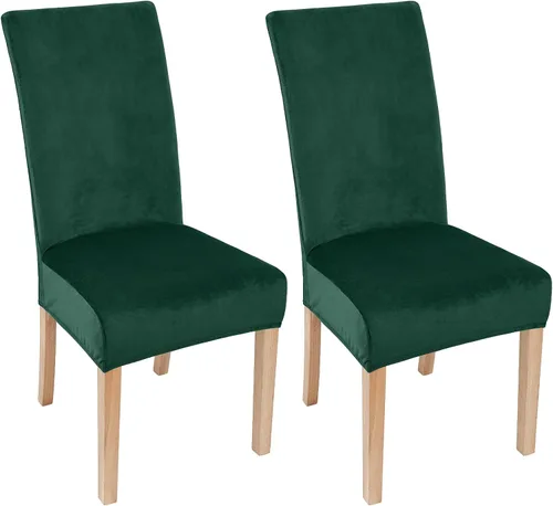 Vista 11 de smiry - Fundas para sillas de comedor de terciopelo elástico y suave, extraíbles, Terciopelo, Beige