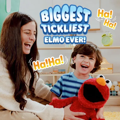 Vista 4 de Sesame Street Tickle Me Elmo Giggle Max 18-Inch Interactive Plush Toy