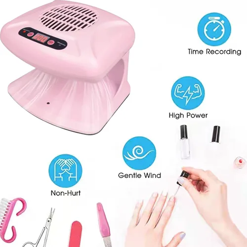 Vista 3 de Secador de uñas para esmalte regular de 300 W, ventilador de secado de uñas 2 en 1 con sensor automático, aire caliente y frío, secador de uñas