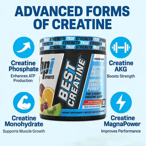 Vista 3 de BPI Sports la mejor creatina - Polvo de creatina monohidrato para hombres y mujeres, sal del Himalaya - Fuerza, bombeo, resistencia, crecimiento