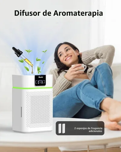 Vista 8 de Purificador de aire para habitación grande del hogar, purificador de aire HEPA VEWIOR para dormitorio cubre hasta 1800ft² con difusor de aceites