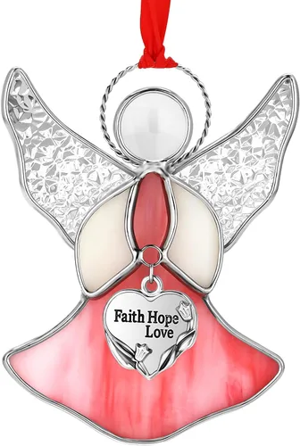 Vista 20 de Atrapasoles de Vidrio Emplomado para Ventanas Colgantes de Ángel Azul Adorno Personalizado de Metal Regalos Decorativos para Mamá Abuela Amiga