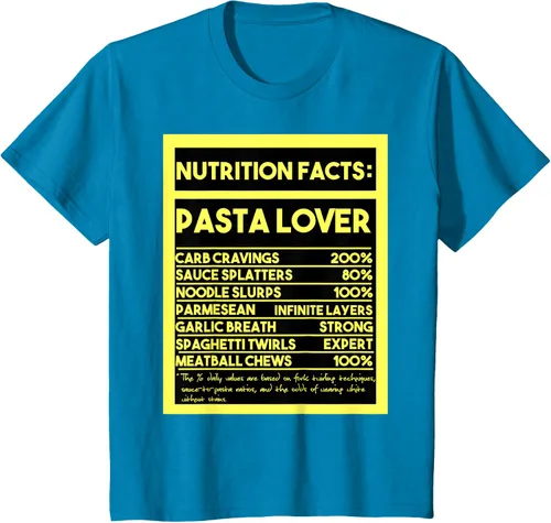Vista 50 de Pasta Lover Nutrition Facts: The Ultimate Carb Connoisseur's T-Shirt Negro