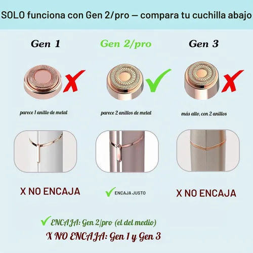 Vista 2 de Cabezales de repuesto de generación 2 para herramienta de depilación táctil de acabado impecable para mujeres, cuchillas de doble anillo