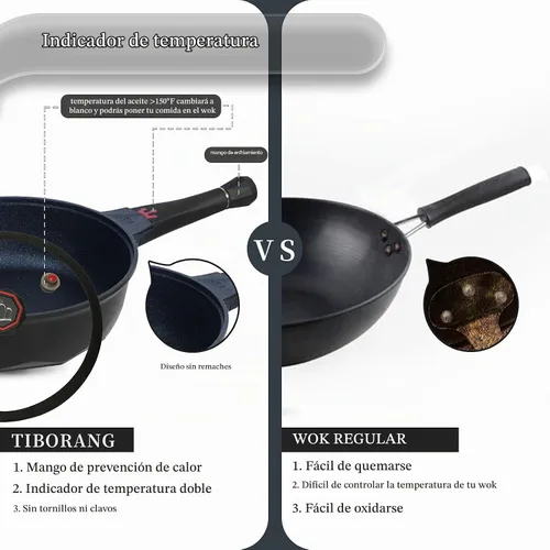 Vista 6 de TIBORANG Sartén antiadherente de 11 pulgadas con tapa, utensilios de cocina Negro