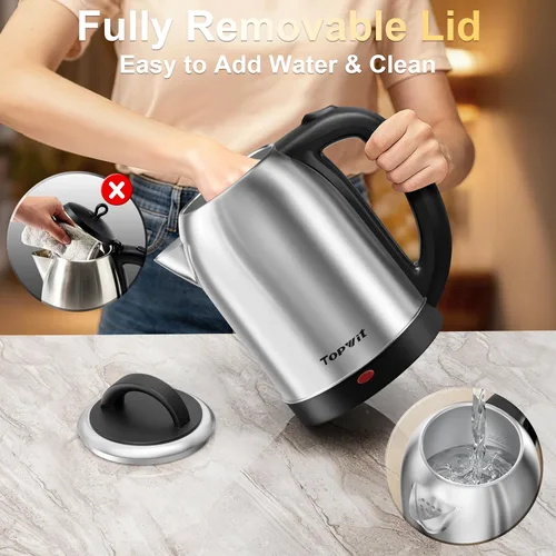 Vista 12 de Topwit - Hervidor eléctrico grande de 2,5 L, hervidor eléctrico de acero inoxidable