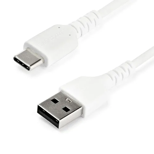 Vista 12 de StarTech Cable USB-A a USB-C en espiral de 3.3 pies, negro, 3A, USB 2.0 Carga y sincronización, chaqueta TPE, macho a hombre, fibra de aramida