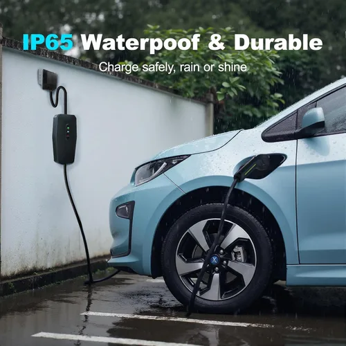 Vista 5 de Cargador EV de nivel 1 y 2 actualizado 2026 de 16 A, 3.5 KW, cable de 20 pies y adaptador doble NEMA (5-15/6-20) - Cargador de coche eléctrico