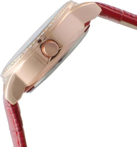 Vista 4 de Peugeot Reloj de vestir de piel con números romanos de metal para mujer
