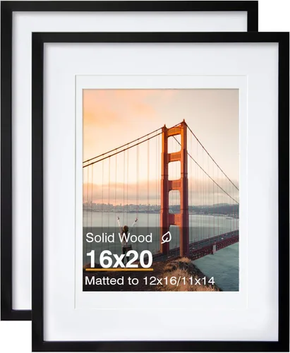 Vista 7 de KINLINK Marcos de fotos de 7 x 14 pulgadas, color negro, de madera maciza, con 3 aperturas, con plexiglás acrílico, para múltiples fotos de 4 x 6