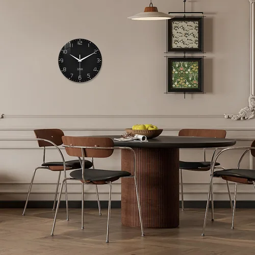 Vista 7 de XNM Relojes de pared de cristal negro con pilas de 12 pulgadas