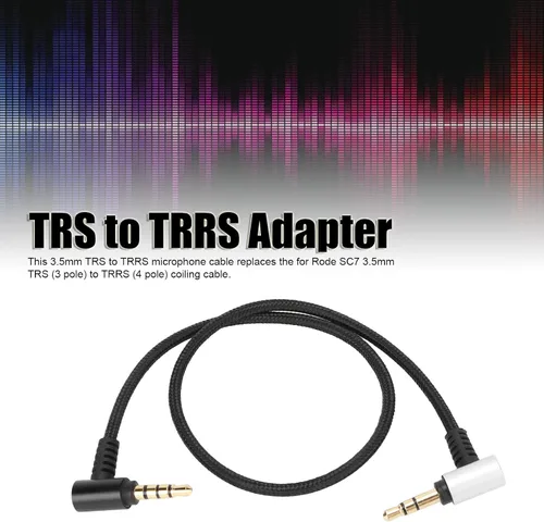 Vista 2 de Acogedor Cable de micrófono TRS a TRRS de 0.138 in, cable adaptador multifuncional para conector RODE SC7, Videomicro, Go, Wireless Go Videomic Pro