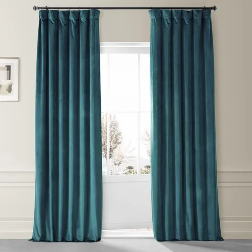 Vista 35 de HPD Half Price Drapes - Cortinas de terciopelo de lujo con bloqueo de luz para dormitorio (1 panel), 50W X 84L, cortinas Hotel con bloqueo de luz