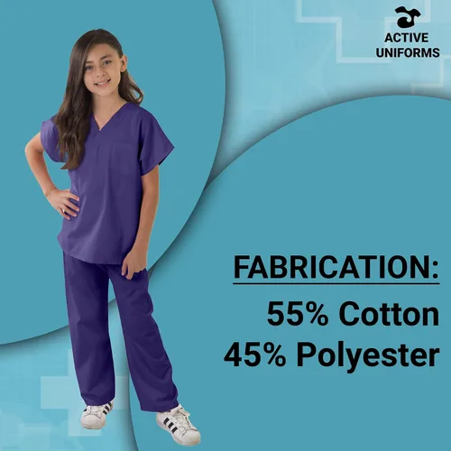 Vista 2 de Conjunto de ropa quirúrgica para niños, súper suave, conjunto médico para niños