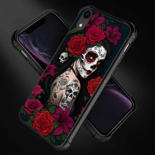 Vista 17 de Funda compatible con iPhone XR, diseño de elefantes africanos para niñas, diseño de patrón a prueba de golpes, antiarañazos, carcasa trasera