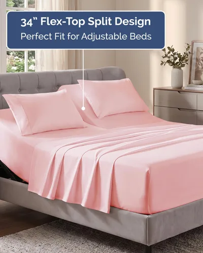 Vista 385 de Extra Deep Twin XL Sheet Set - 3 Piece College Dorm Room - White 01-Blanco