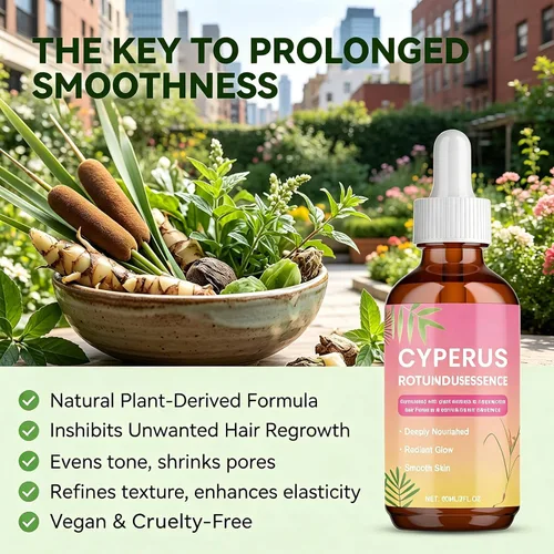 Vista 2 de 60ml Cyperus Rotundus Oil, Natural Hair Growth Inhibitor for Women & Men, Smooth Skin Body Oil After Shaving or Waxing, Safe for Face, Legs
