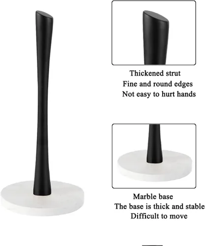 Vista 2 de Soporte para Toallas de Papel Negro para Encimera, Soporte para Toallas de Papel de Mármol Usado para Cocina y Baño, Soporte para Toallas de Papel