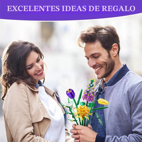 Vista 5 de OSDUE - Juego de 534 piezas de mini ramos de flores de ladrillos para parejas y esposa