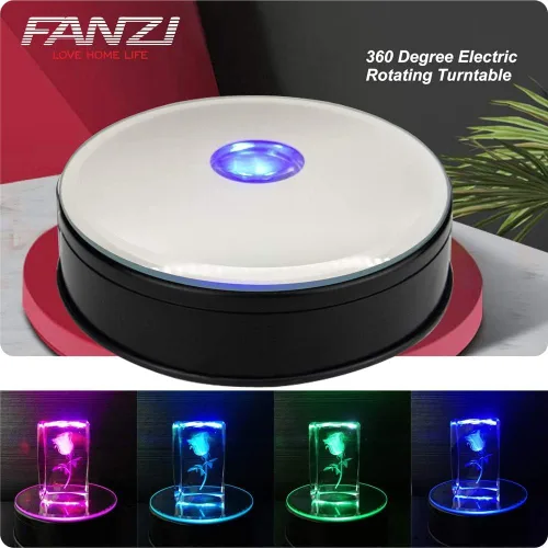 Vista 8 de FANZI Base de luz LED motorizada para exhibición temática, exhibición de ventanas, acrílico, pantalla de cristal y disparo de productos, tocadiscos