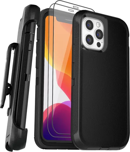 Vista 16 de Funda para iPhone 11 con Clip para Cinturón, Soporte y 2 Protectores de Pantalla, Protección Completa Resistente, Funda a Prueba de Golpes y Caídas