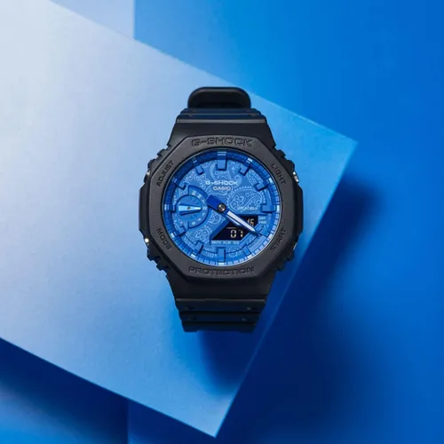Vista 2 de G-Shock GA2100 Series Blue Paisley Negro - Digital