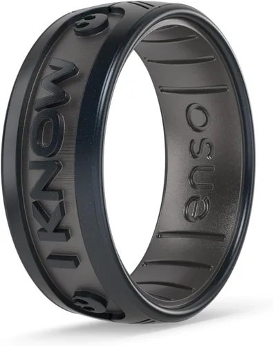 Vista 13 de Enso Rings Anillo de silicona de Star Wars – Te conozco – Diseño cómodo y flexible – Aurebesh – Perla Negra – Talla 3