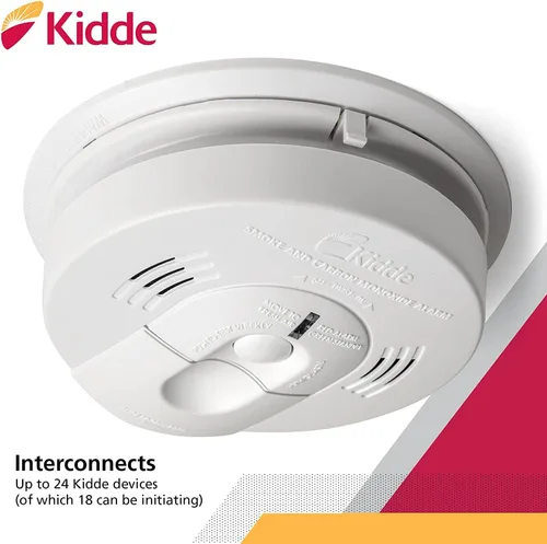 Vista 8 de Kidde Detector de humo y monóxido de carbono con cableado, respaldo de batería, interconectable, indicadores de luz de advertencia LED