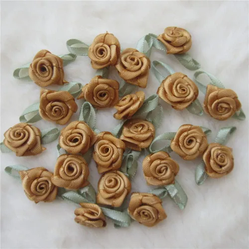 Vista 20 de 200 unids/lote mini lazos de cinta rosas flor raso rosetas tela adorno artificial apliques costura artesanía bricolaje hecho a mano decoración