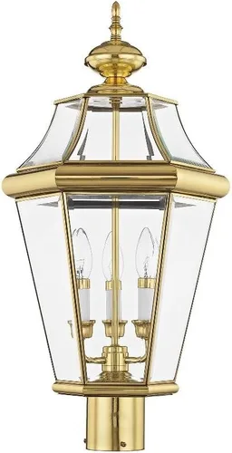 Vista 6 de Livex Lighting 2364-91 - Farol de poste para exteriores, 3 luces, níquel cepillado