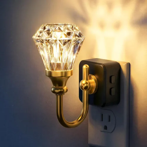 Vista 7 de DORESshop Luz nocturna LED, luces nocturnas giratorias que se enchufan a la pared con sensor de luz automática de 3000 K luz nocturna con brillo