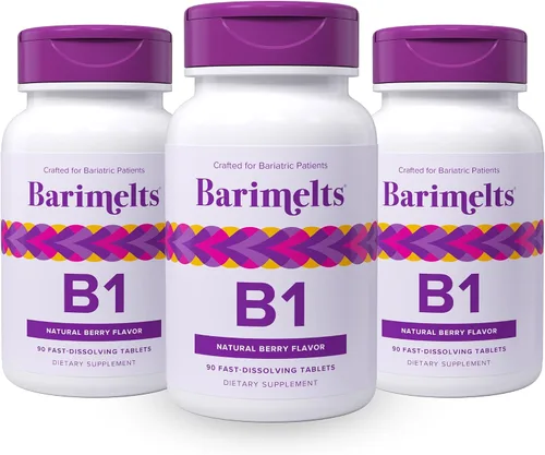 Vista 9 de BariMelts Vitamina B1, 90 tabletas, sabor natural a bayas